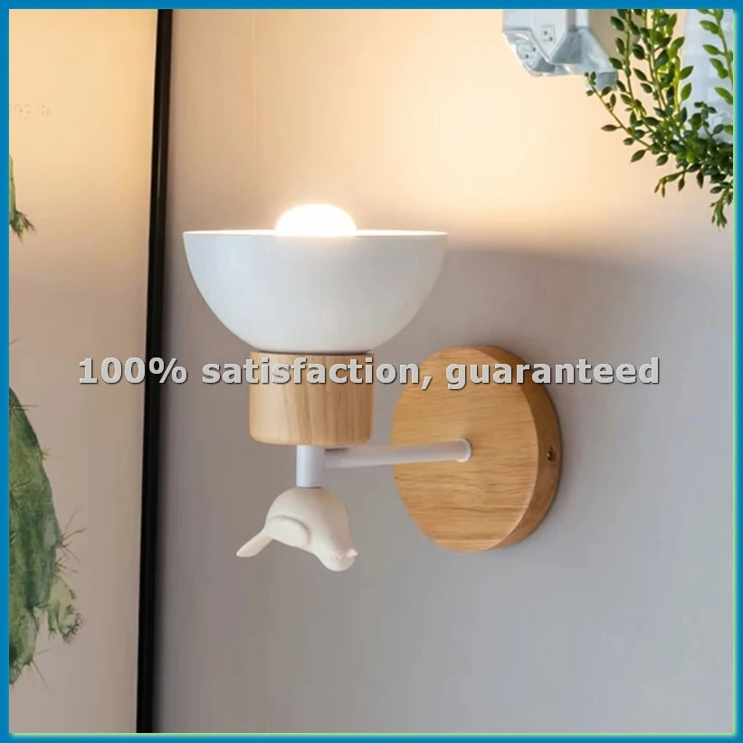 

Настенный светильник из скандинавского дерева для гостиной, спальни, кабинета, детской комнаты, прихожей, прикроватный, для домашнего декора, A-A10G