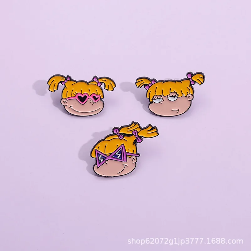 Fun anime character little girl Enamel Pins Cartoon trendy characters, clothing accessories, women's brooches, children's gifts