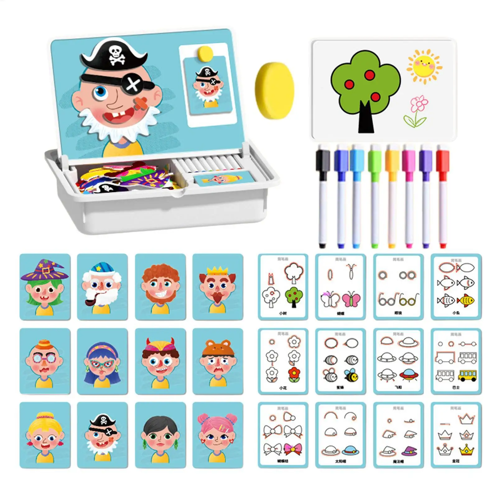 ألغاز مغناطيسية لملابس الوجه أثناء السفر لمرحلة ما قبل المدرسة، أنشطة تعليمية جذعية دقيقة لسفر الطائرة المنزلية