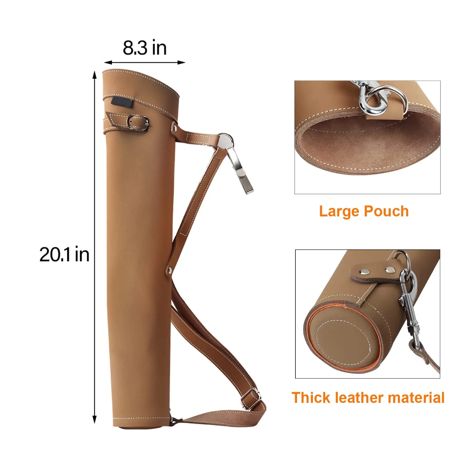 Archery Hip Quiver Back Quiver Leather Arrow Case Shoulder Belt Quiver for Recurve Bow Outdoor Hunting Target Practicing