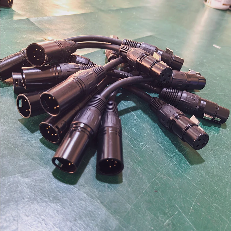 10Pcs/Lot 3Pin or 5Pin XLR Male to Female Stage Lighting Microphone Extension Cable Mixer Amplifiers Sound Balanced XLR Cord