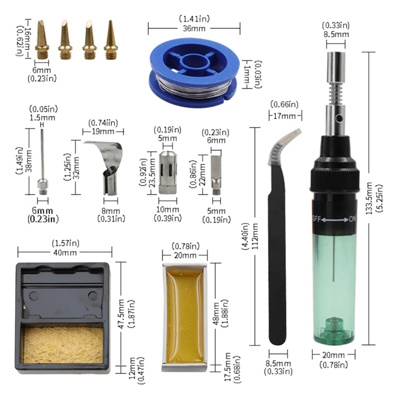 A2UD 12 in 1 Gas Soldering Iron Easy to Maintain with Gas Heat Tools