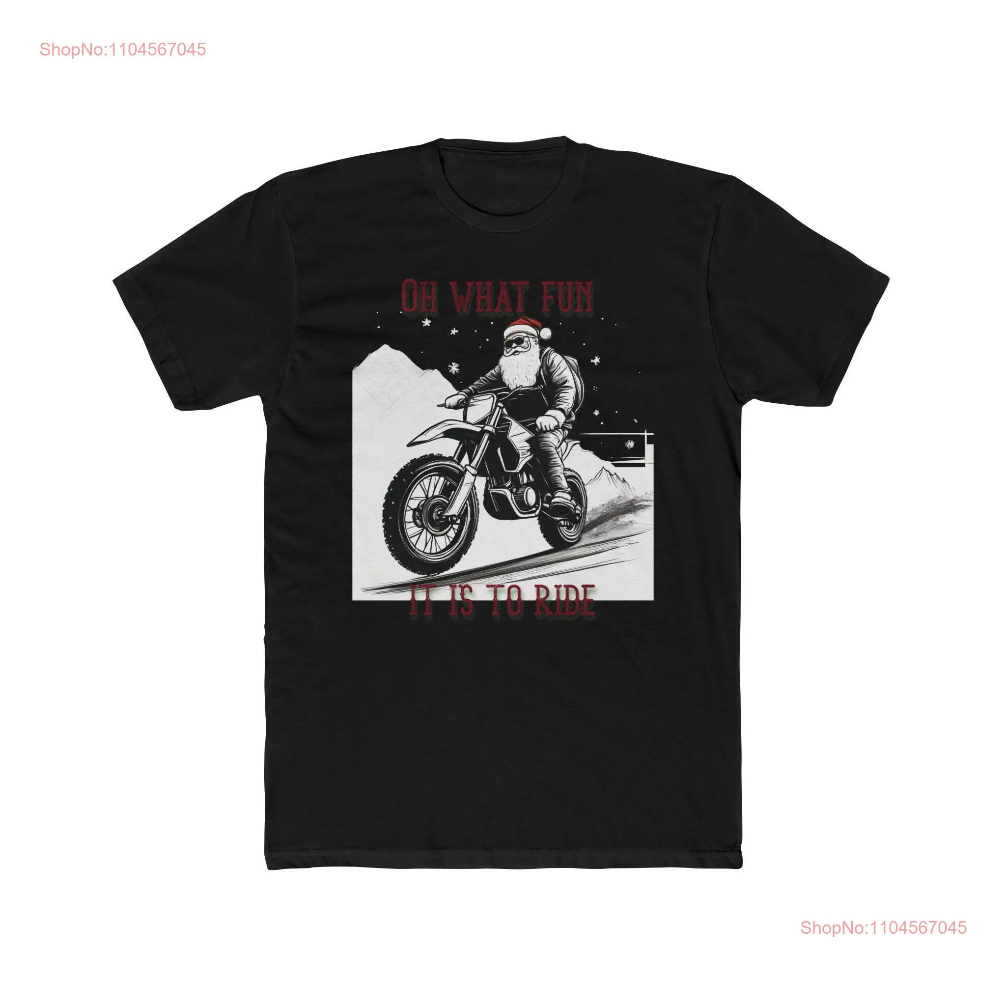 Fuel and Fabric Dirtbike Santa Oh What Fun It is to Ride Premium Fitted T Shirt long or short sleeves