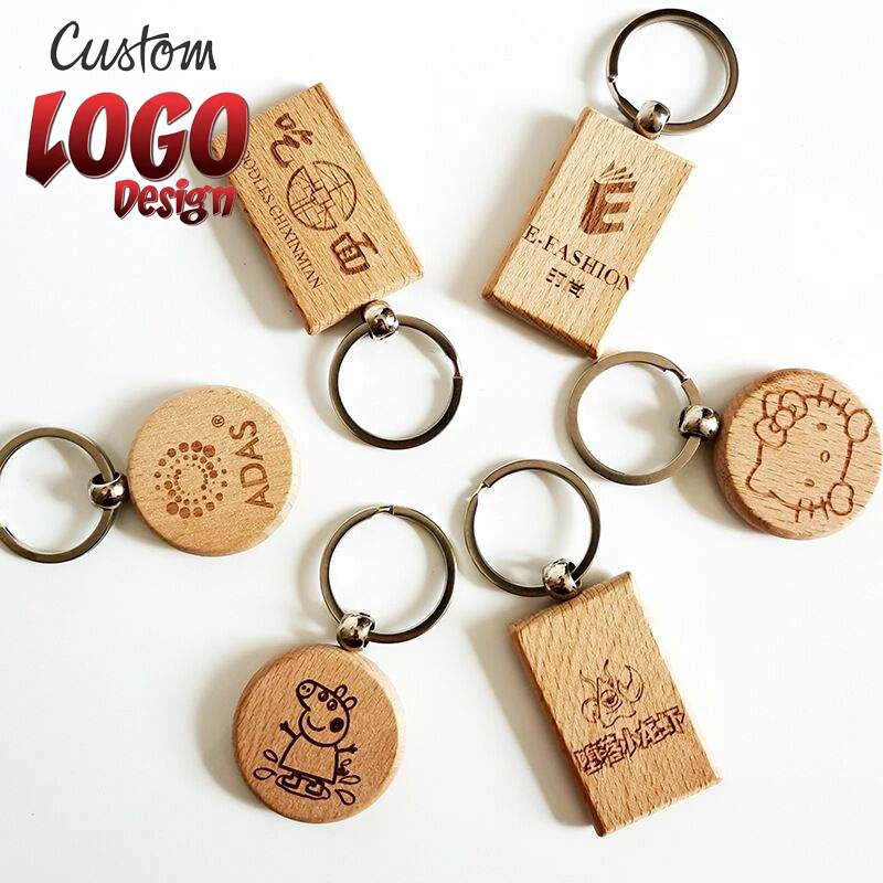 30 40 50 100 Custom Personalized Wedding Party Favor Wood Keychain Customized Communion Souvenir Wooden Key Chain Gift For Guest