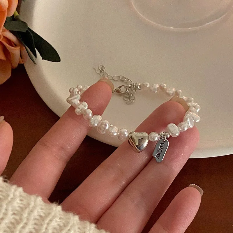 Pulsera de plata de ley 925 para mujer, brazalete con perlas y nudos, accesorio de joyería de lujo, regalo