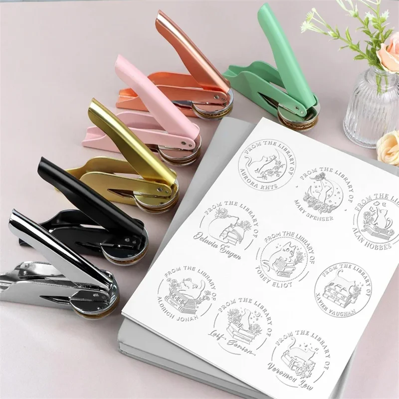 Cat BOOK EMBOSSER Personalized, Animal, Plant and Book Story Series Custom Embosser, Custom From The Library Of Book Stamp