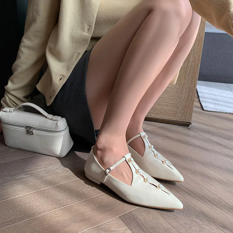 Women Mary Janes Shoes Pearls Pumps Patent Leather High Heels Dress Shoes Square Toe Wedding Square Heeled Zapatos Mujer