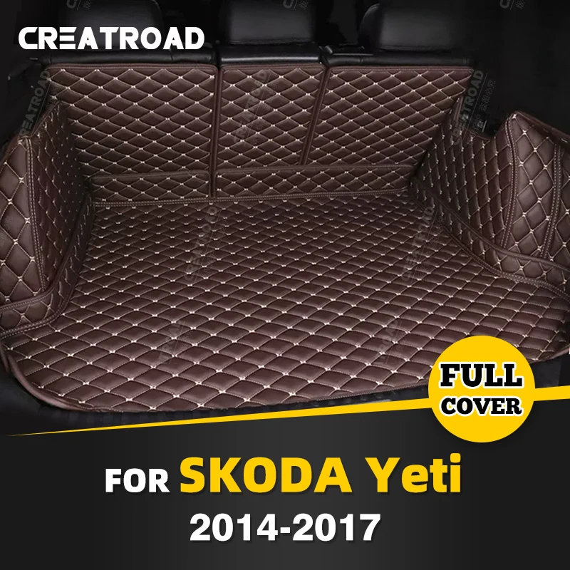 

Автомобильный коврик для багажника с полным покрытием для SKODA Yeti 2014-2017 16 15, автомобильный коврик для багажника, протектор для салона автомобиля, аксессуары