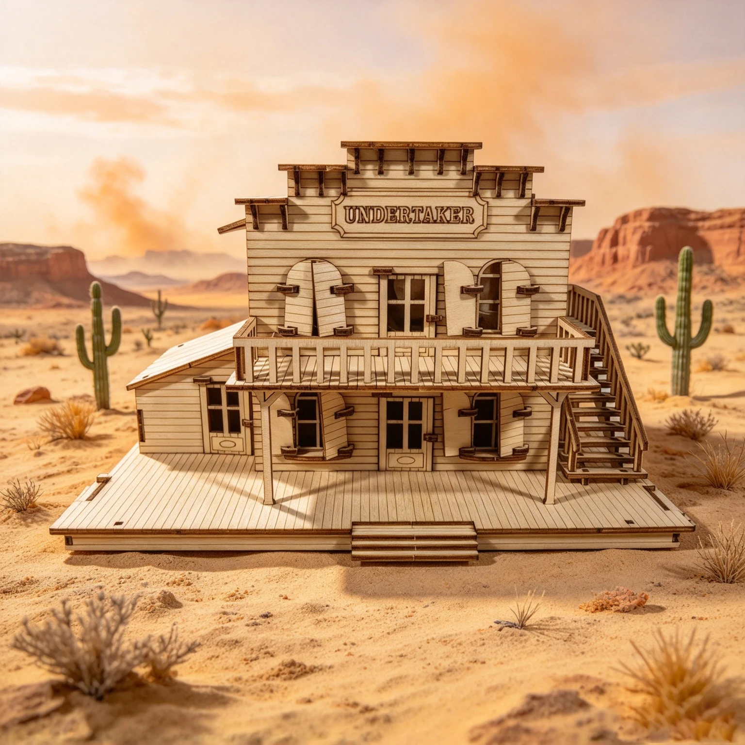 DIY Two-Story Western Wilderness Craft Ornament, 3D Wooden Puzzle Model—Perfect for desktop displays, collectibles, and as a Hal