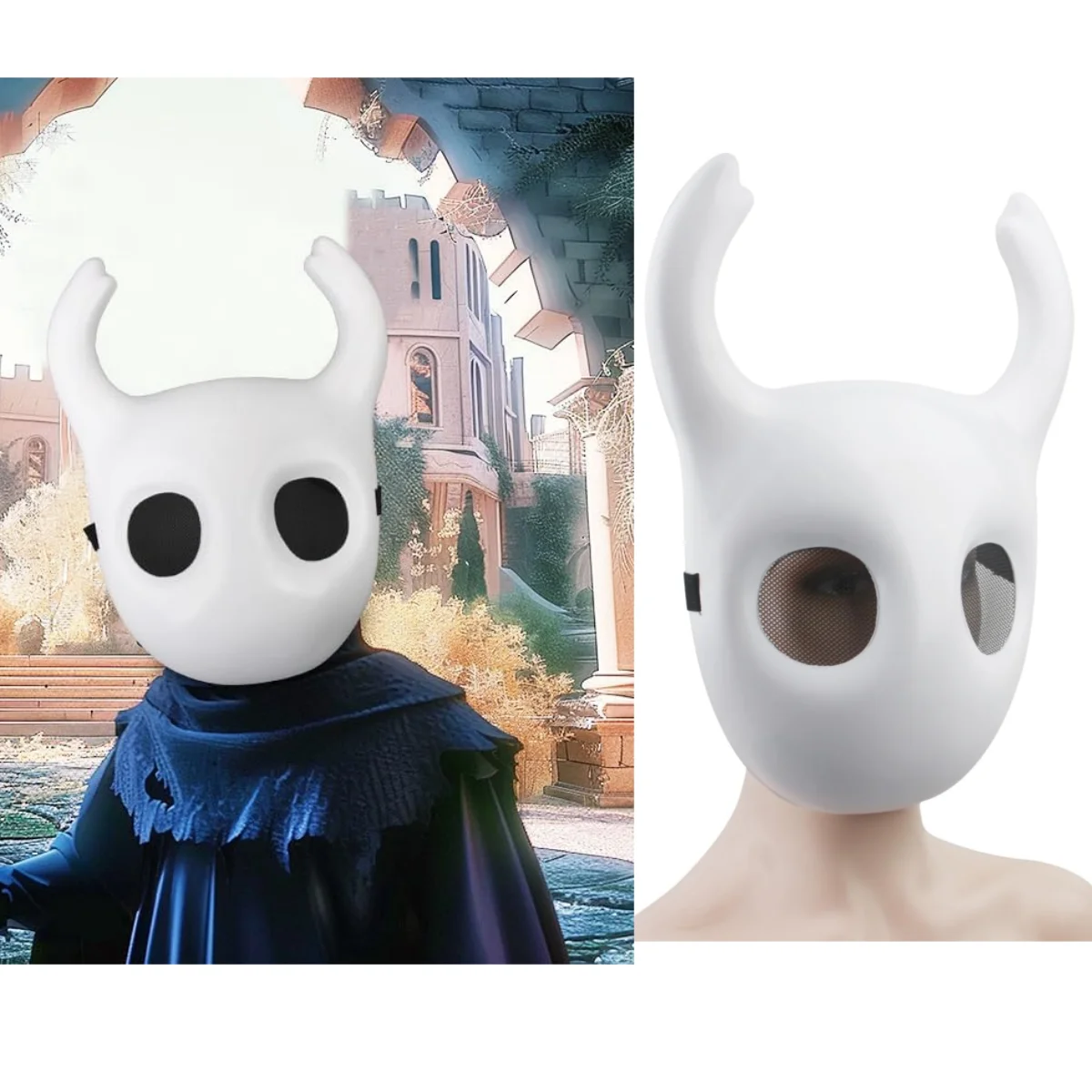 

Маска Hollow Knight для взрослых, латексный шлем для косплея, забавный подарок, аксессуары для косплея, реквизит на Хэллоуин