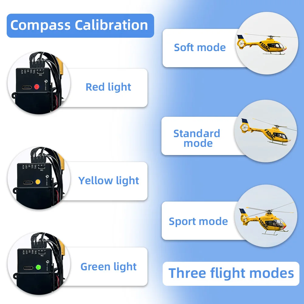 FLYWING EC135 ACE RC Helicopter EC135 scale helicopter 6CH 470 size rc helicopters 4 blades EC135 Yellow 1:16 6CH rc helicopter