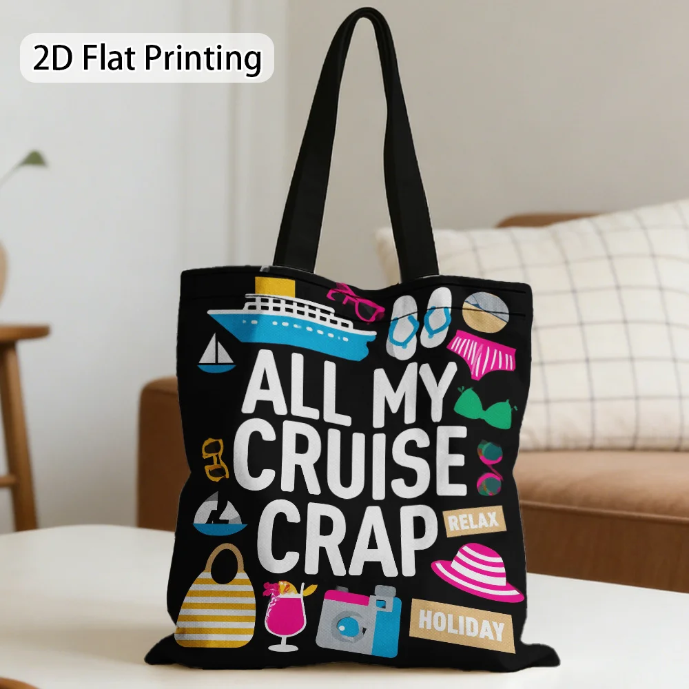 1pc Cruise-Themed Suitable for Office, Shopping, Family Gatherings & Holiday Events Bag Shopping Gift for Friends Handbag