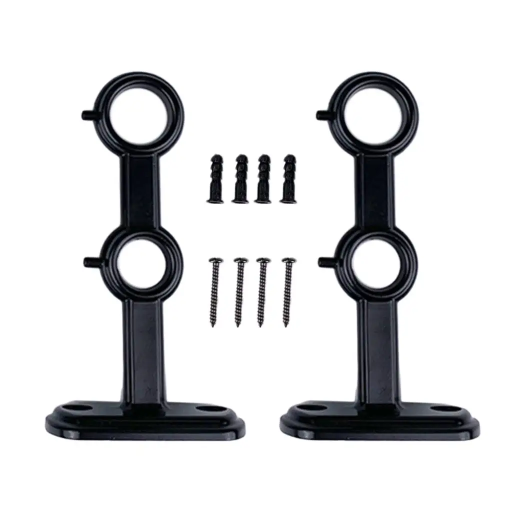 Curtain Drapery Tiebacks Double Rod Bracket Aluminum Alloy Wall Holder for Home Window Decor