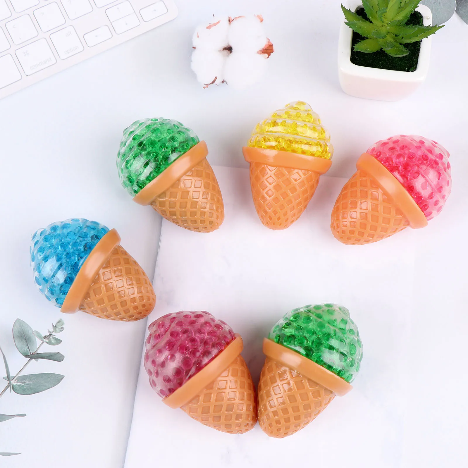 6 peças espremer frutas bola sapo formato de banana brinquedo antiestresse