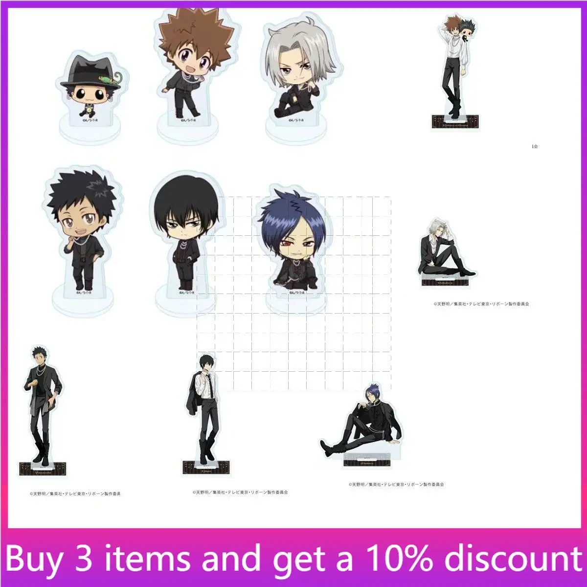 

Hitman Reborn! Anime Peripherals Hayato Gokudera Figure Acrylic Stand Takeshi Yamamoto Figurine Standing Plate Kyoya Hibari Toys
