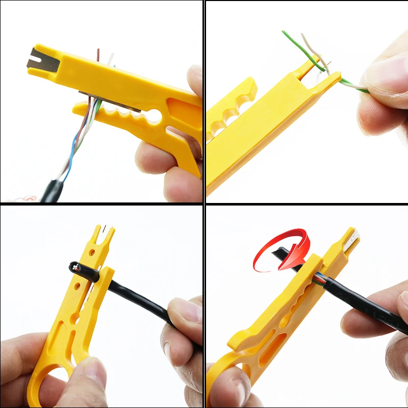 Draagbare 2 Stks/partij Mini Draad Stripper Mes Netwerk Kabel Krimptang Handje Strippen Draad Cutter Multi Gereedschap Handgereedschap