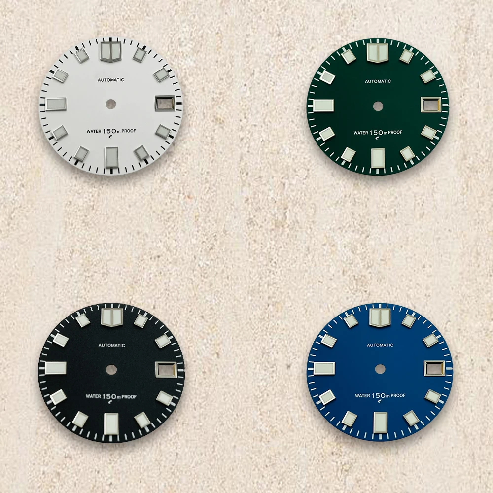 28.5mm  Dial S Logo Suitable For NH35/4R/7S Japanese Automatic Movement Green Luminous Watch Modification Accessories