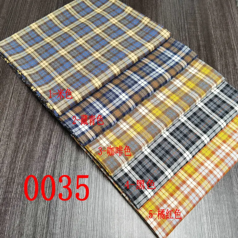 100% Cotton Plaid Fabric Brushed By The Meter for Skirt Clothes Scarf Pants Coat Diy Sewing Skincare Soft Striped Cloth Autumn