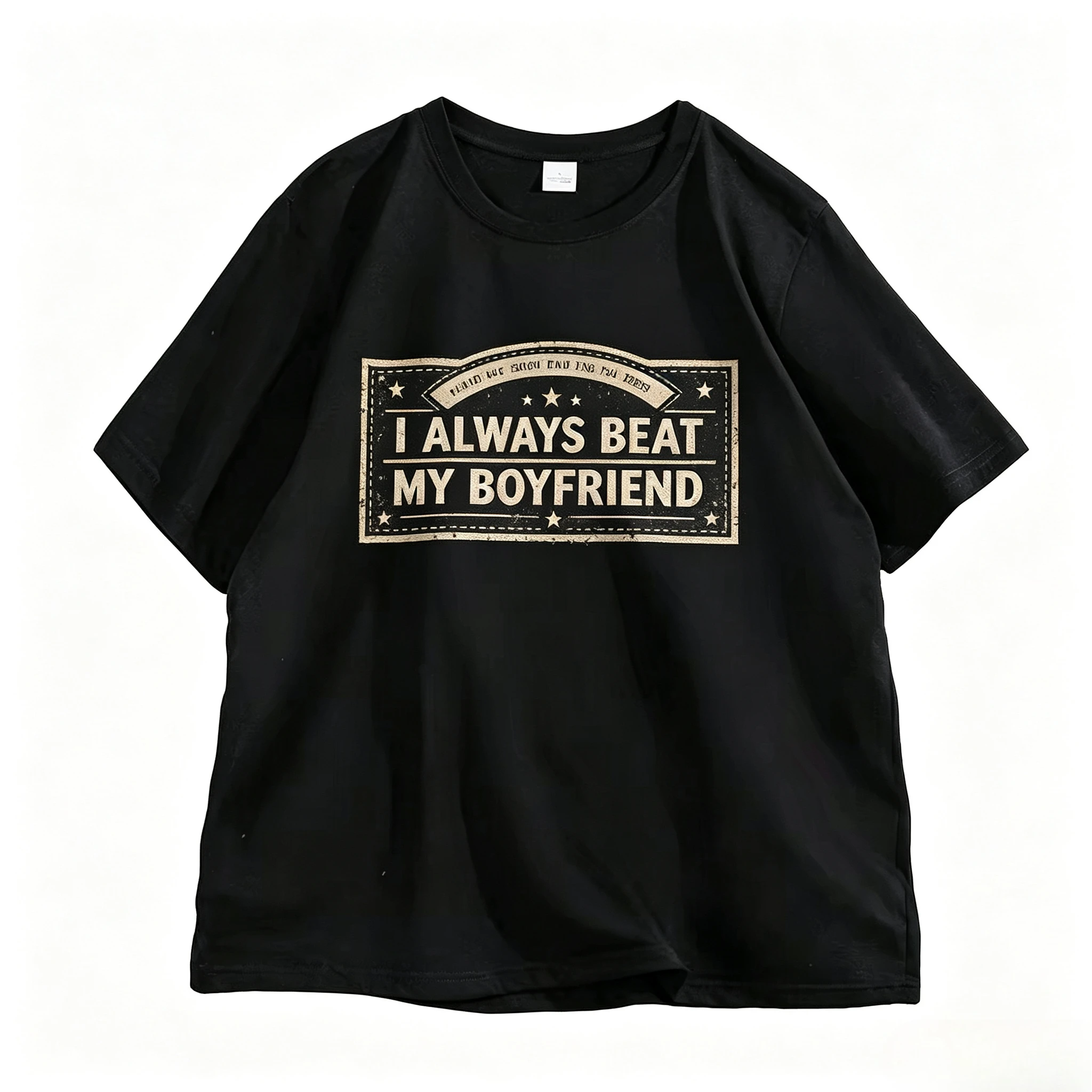 Men Funny Slogan T‑Shirt Retro Vintage Label Badge Graphic Print Short‑Sleeve Cotton Casual Party Tees