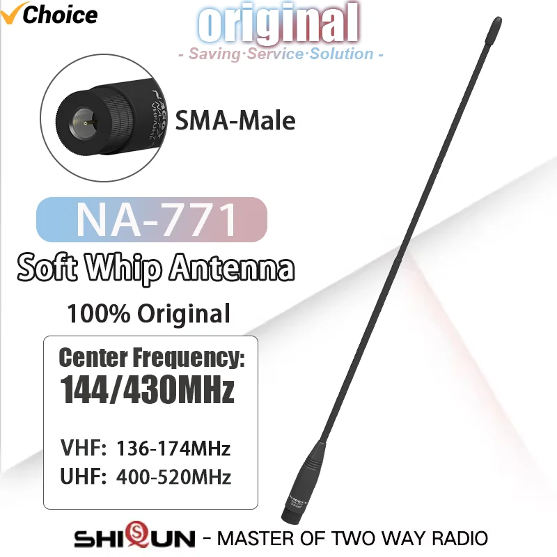 

Original NAGOYA NA-771 Antenna SMA-Male 71A Dual Band VHF UHF 144/430MHz Soft Flexible For Baofeng UV-13PRO UV3R P15UV Ham Radio