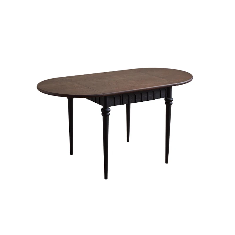 

Складной обеденный стол из цельного дерева во французском стиле ретро, квадратный и круглый обеденный стол двойного назначения для маленькой квартиры, дома, гостиной