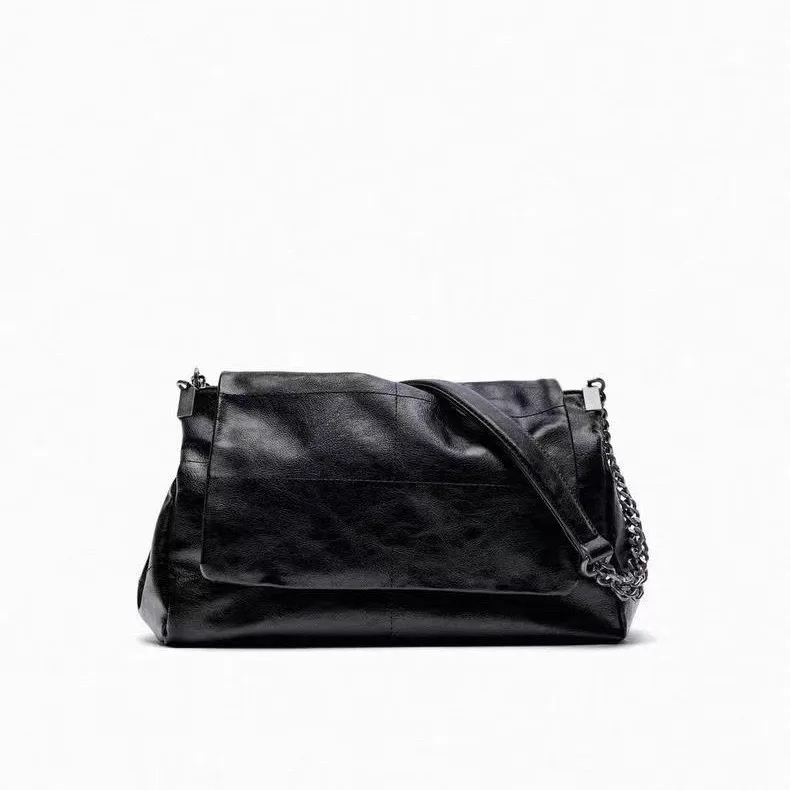 2025 SS Jet Black Tote Bag, Avant-Garde Convertible Shoulder & Crossbody Purse for Women, Trend-Forward Day to Night Carryall