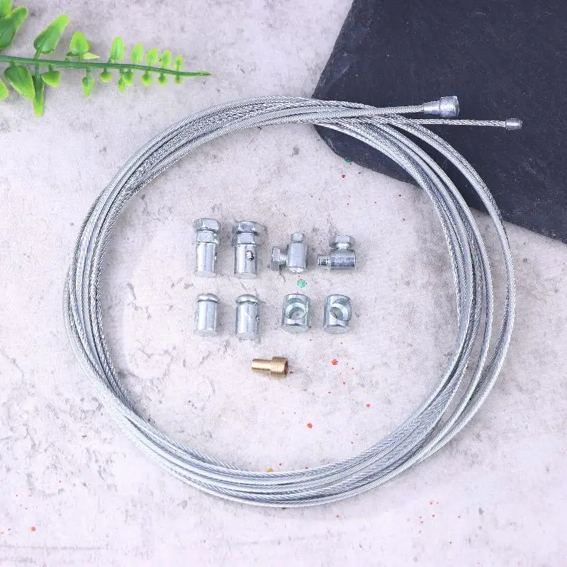 11pcs/set Universal Throttle Clutch Cable Repair Kit With Cable Lawnmower Rotovator Parts Solderless Nipple With Sleeve Nut Set