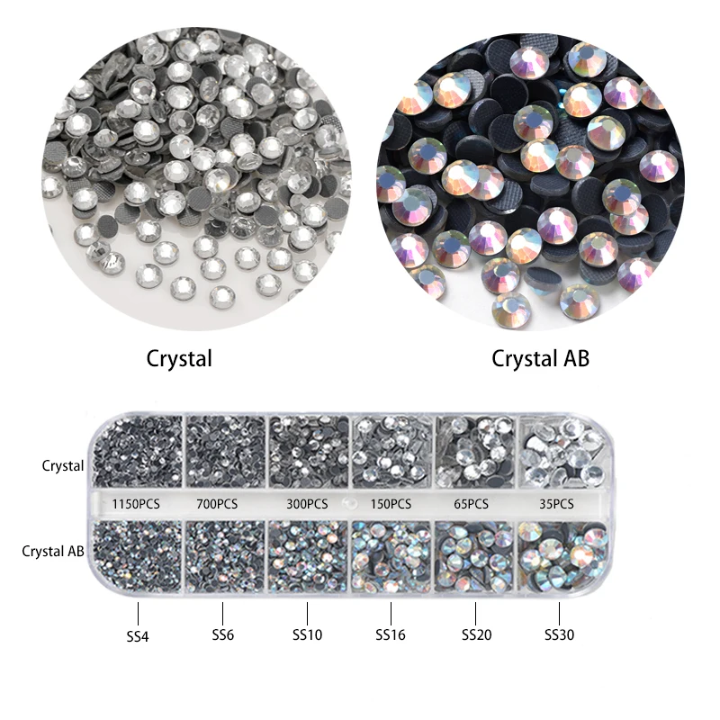 Hot Fix Rhinestones SS4-SS30 Mixed Size 2000Pcs/Box DMC Hot Fix Rhinestones Crystal Glass Strass Glue on Hot Fix Rhinestone DIY