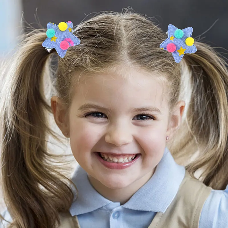 4 Stuks Schattige Ster Haar Clips Kids Kawaii Konijn Haarspelden Mooie Haarspeld Haarspeldjes Cartoon Hoofddeksels Baby Nieuwe Haaraccessoires