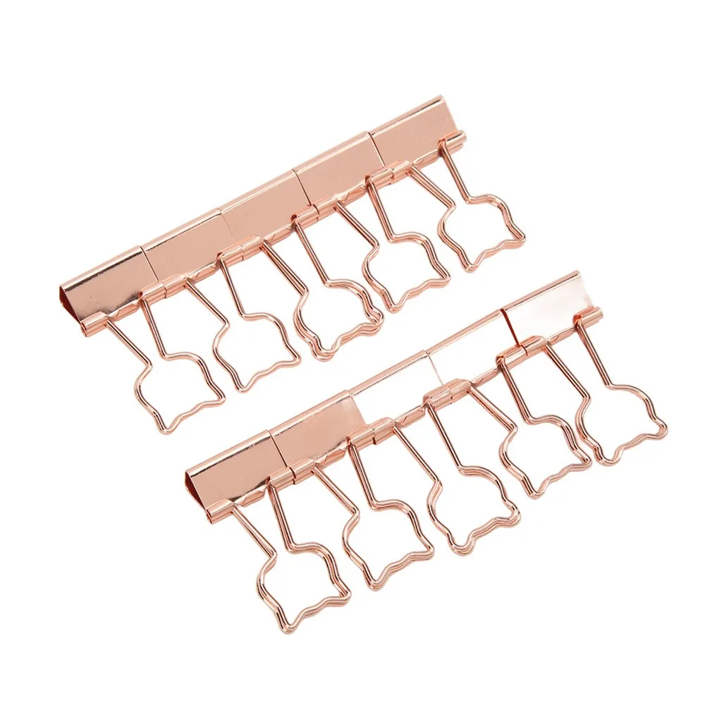 20Pcs Rose Gold Bear Binder Clips Bear Shape Small Size Planner Clips Smooth Surface Metal Metal Binder Clips Paper Sorting