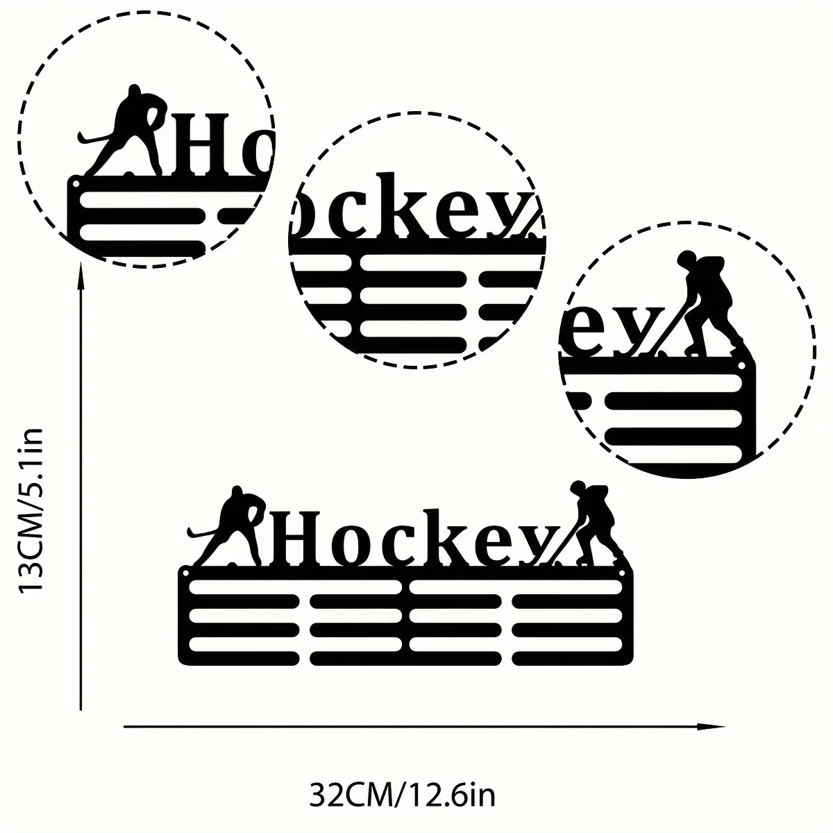 CIFVADECO-Ornement mural en métal pour médaille de hockey, cintre en fer, nom du joueur, présentoir sportif, prix, 1 pièce