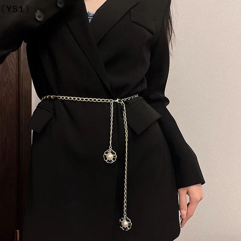 〔YS1〕Chain Belts For Women Punk Style Metal Dress Gold Decoration Waist Chain Ladies Luxury Designer Brand Clothing Accessories