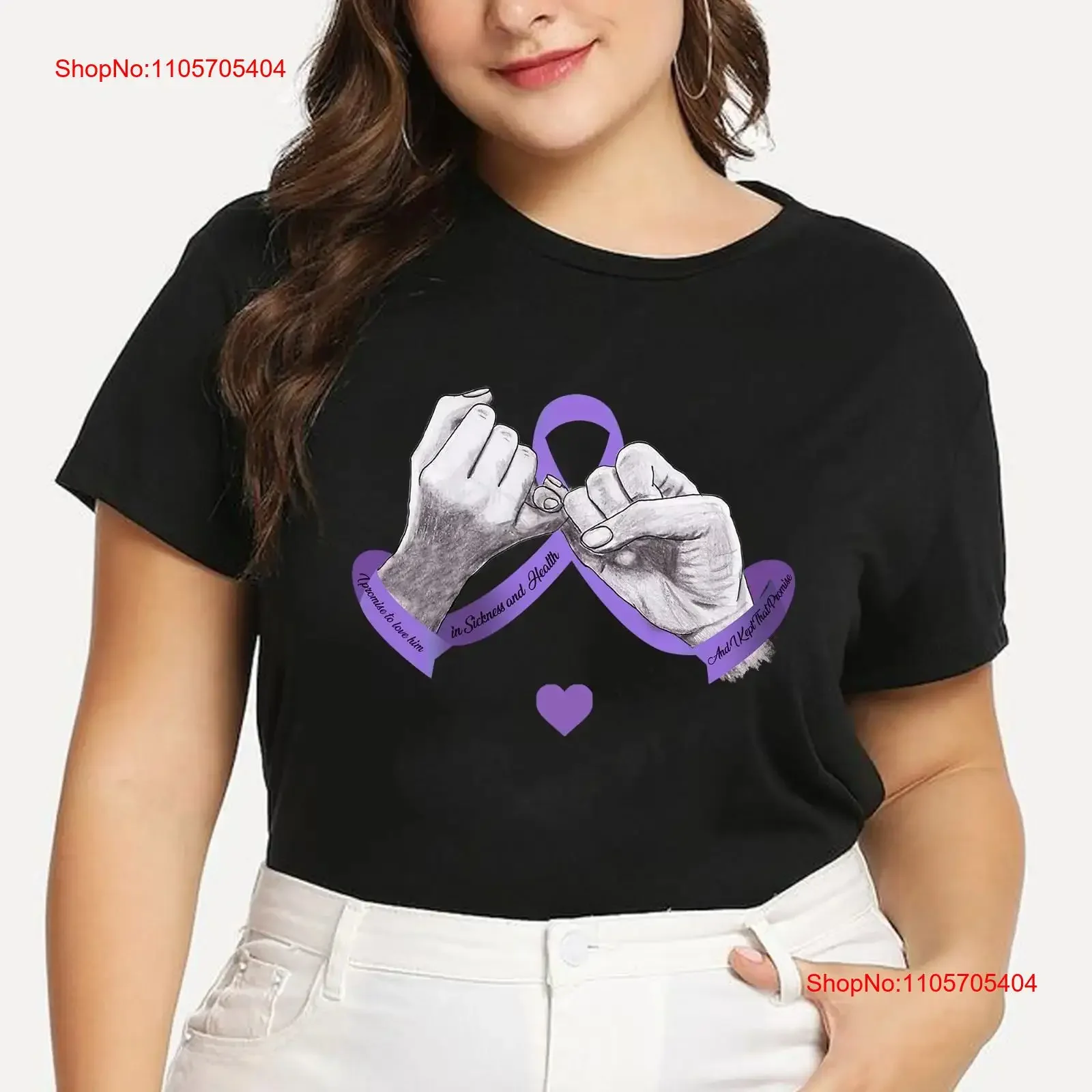 Pancreatic Cancer Support T Shirt for Husband I Promise to Love Him in Sickness long or short sleeves vintage Washed streetwear