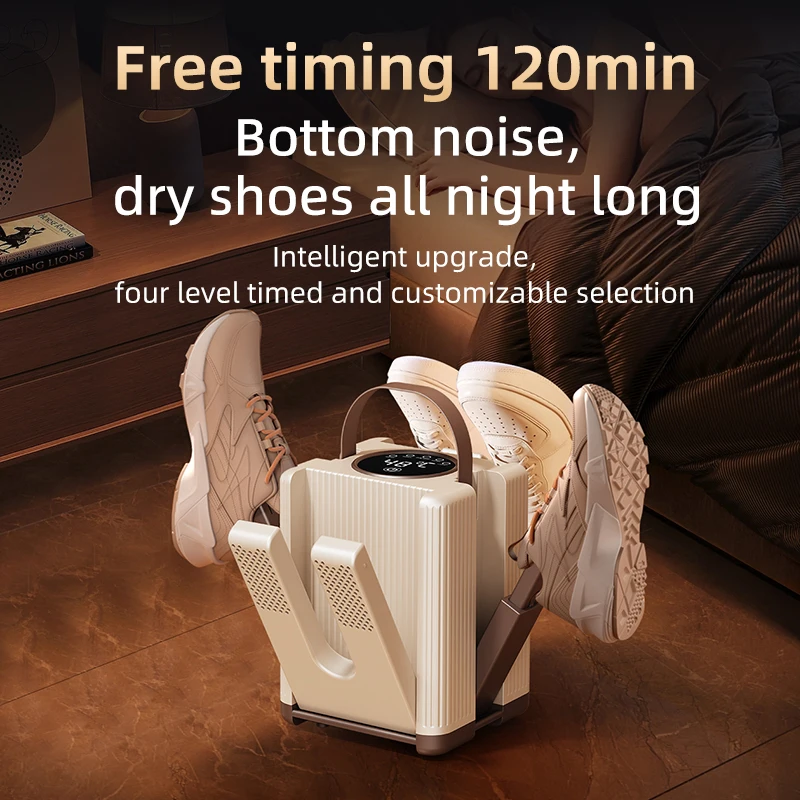 Electric Six-Arm Foldable Shoe Dryer with Timing Control Portable Household Shoe Warmer Heater for Socks And Boots