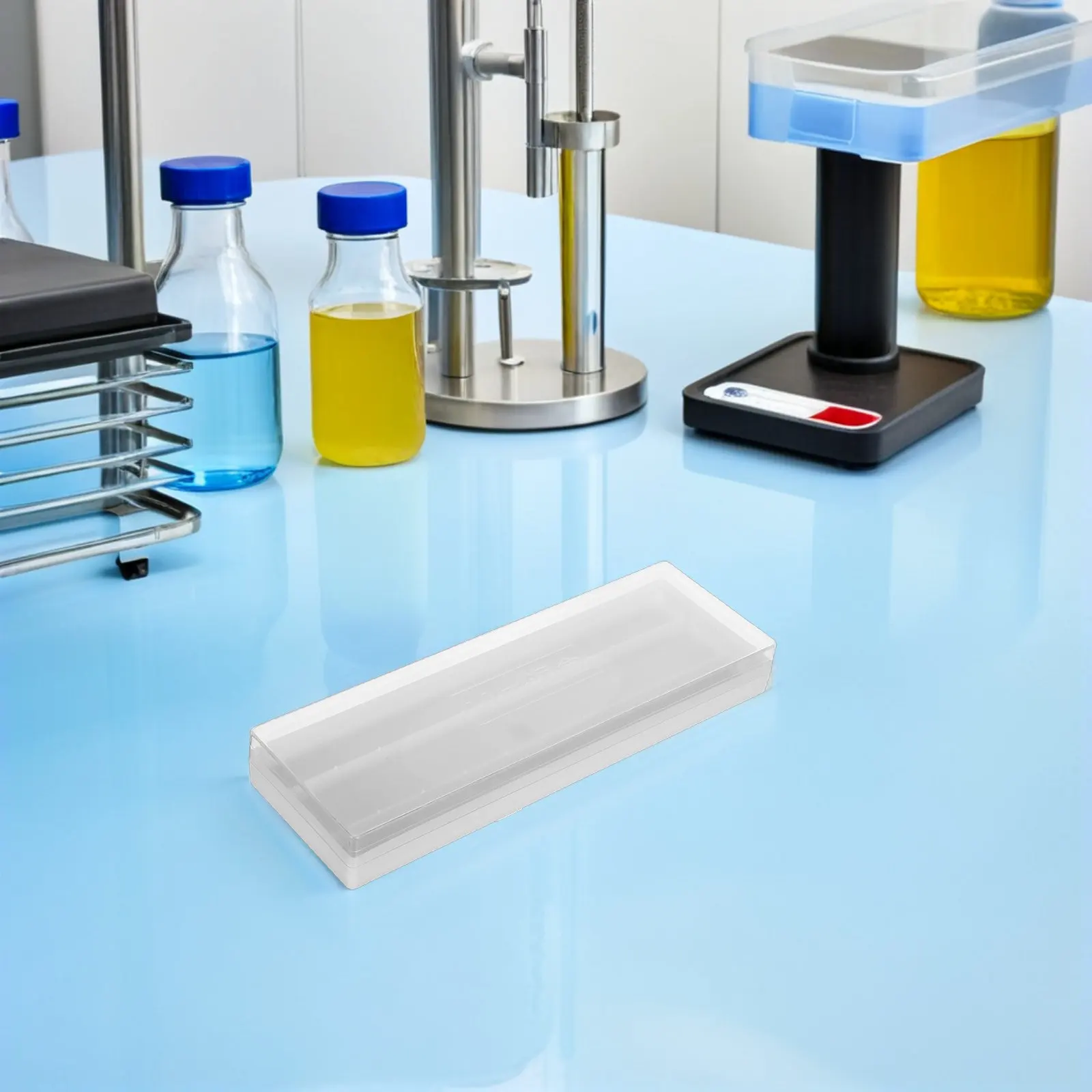 

Прозрачный пластиковый мини-кейс для хранения микроскопических предметных стекол, прямоугольный, для лабораторий, вмещает 10 стекол, с защитой от влаги, портативный