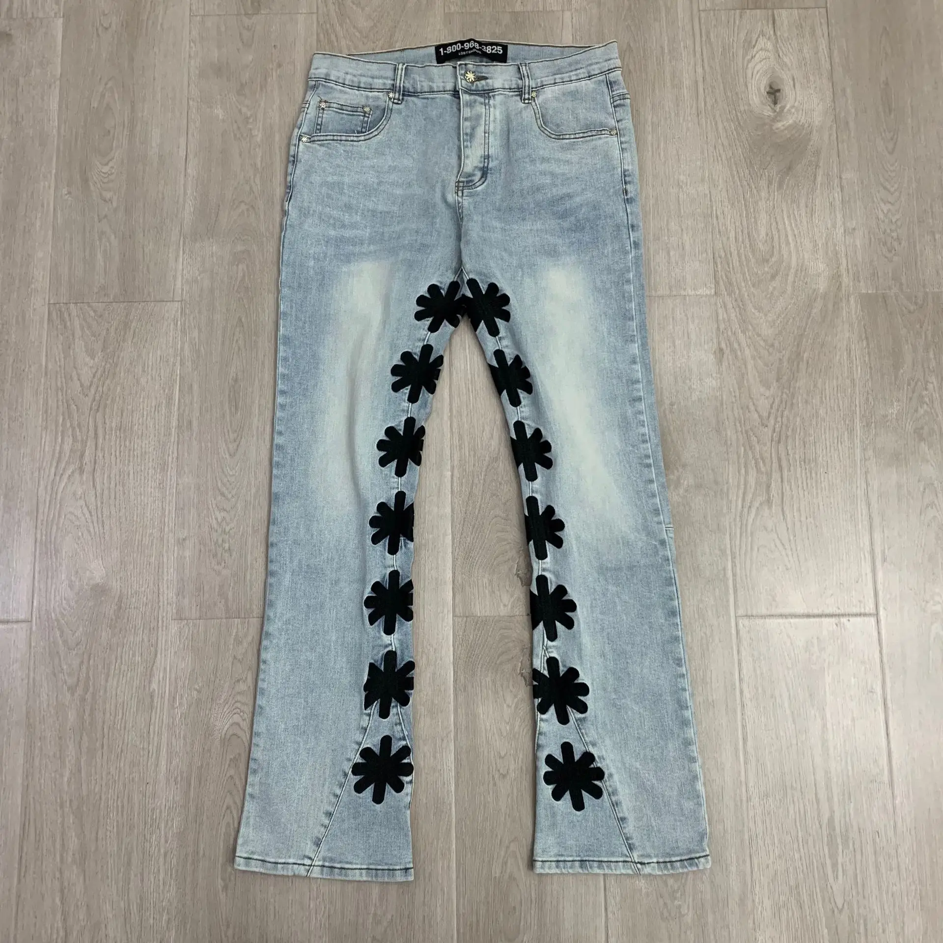 LOSTSHDWS 2025 New Jeans Heavy-Duty Embroidered High-Street Unisex Casual Fashion Jeans