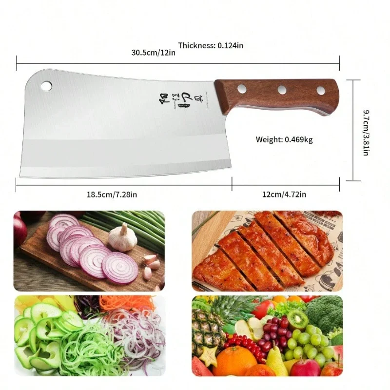 Cuchillo de cocina para el hogar, cuchillo de acero inoxidable, corte afilado de verduras, corte de carne, hueso pequeño, accesorios de cocina