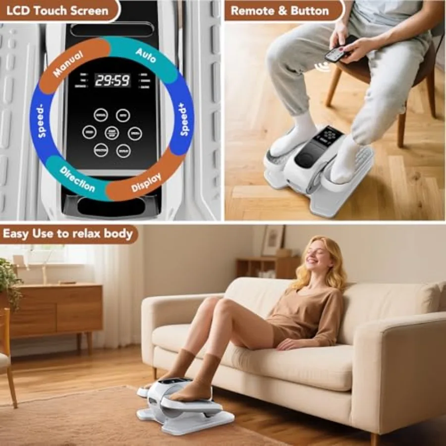 ماكينة تمرين بيضاوية الشكل تحت المكتب، جهاز تمرين ساق بيضاوي صغير كما رأينا على شاشة التلفزيون، جهاز تمرين بدواسة كهربائية أثناء الجلوس لـ S