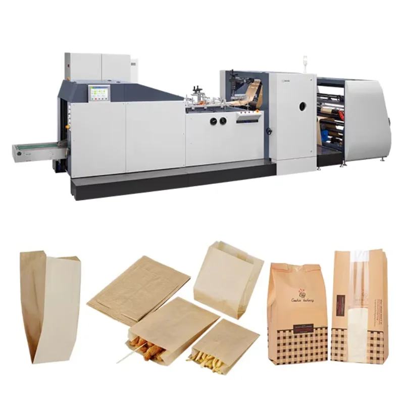 Food Packaging Automatic Counting 50-600 Pcs/min Flat Bottom Kraft Paper Bag Machine