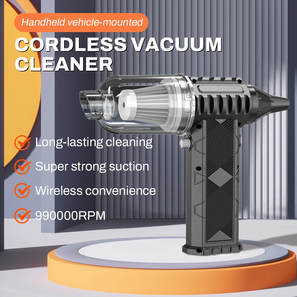 

Мощный воздуходувка 990000 об/мин, цифровой дисплей, беспроводной пылеочиститель, 3-ступенчатая регулировка скорости, пылесос со сжатым воздухом, жестокий вентилятор