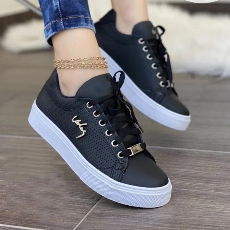 2023 Women Shoes Casual Sneakers Fashion Flat Lace Up Outdoor Walking Sport Tenis Skateboard Running Plus Size Zapatillas Mujer