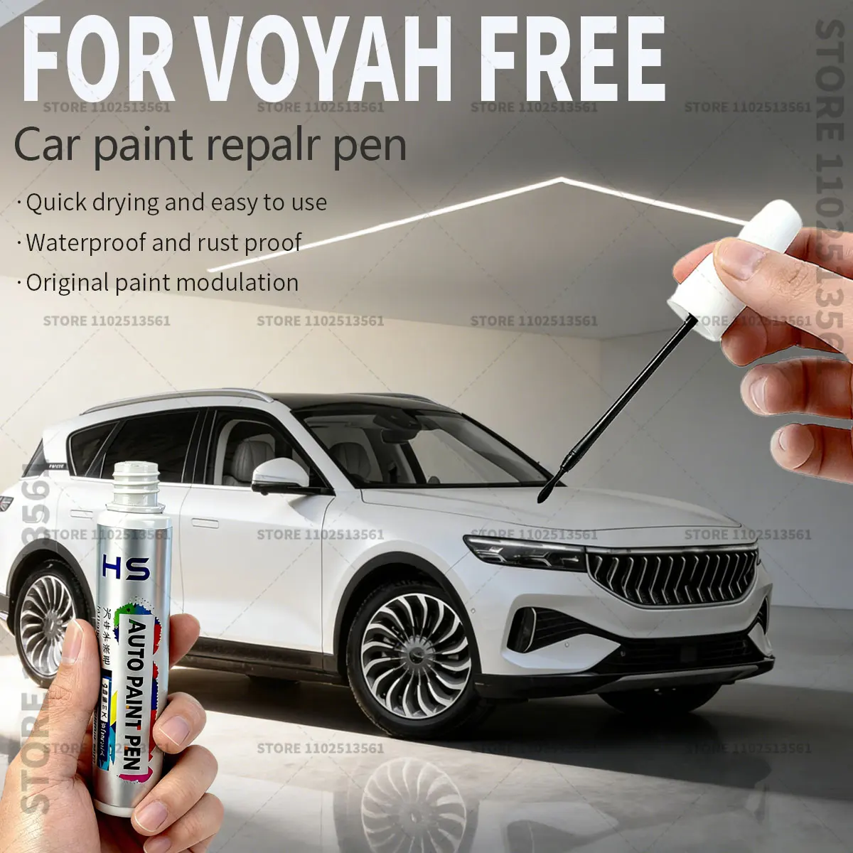 

Карандаш для ремонта краски, средство для удаления царапин, аксессуары для автомобиля VOYAH, цвета: белый TL6, зеленый LT7, BN02, серый 117, черный LT3