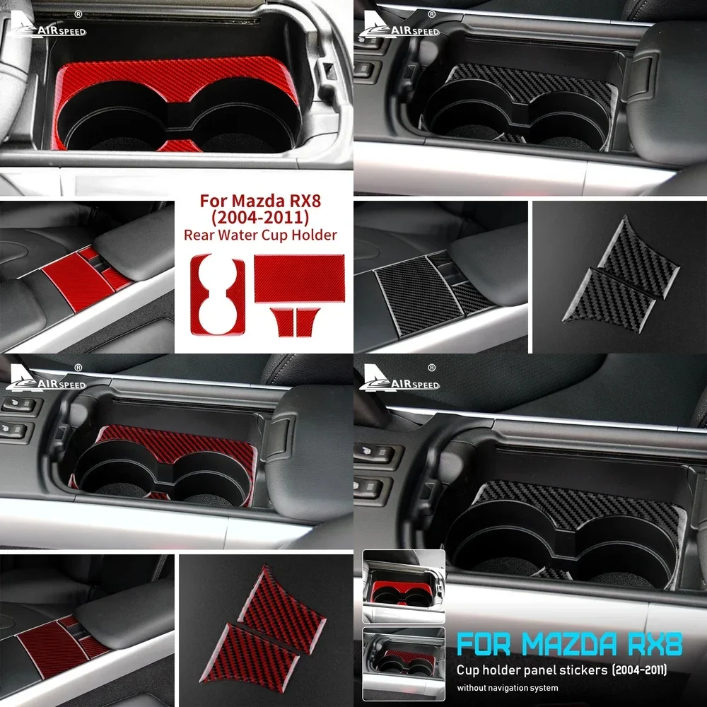 

Soft Carbon Fiber Interior Trim Sticker for Mazda RX8 2004 2005 2006 2007 2008 2009 2010 2011 Car Dashboard Decor Rear Cup