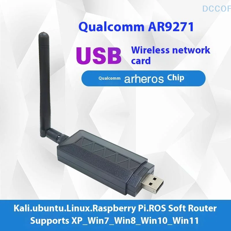 

1Pcs 2DBi WiFi Antenna Network Card Atheros AR9271 802.11n 150Mbps Wireless USB WiFi Adapter For Windows 7/8/10 Kali Linux