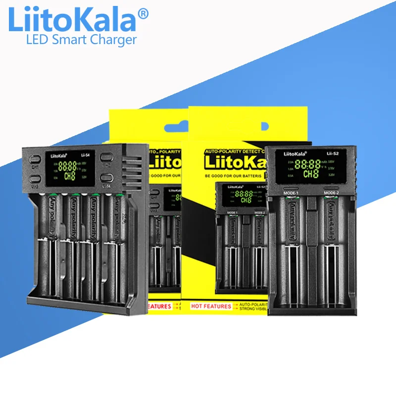 LiitoKala Lii-S12 Lii-S8 Lii-M4 Lii-202 Lii-402 Lii-PD4 Lii-PD2 3.7V 18650 21700 18350 26650 14500 16340 battery smart charger