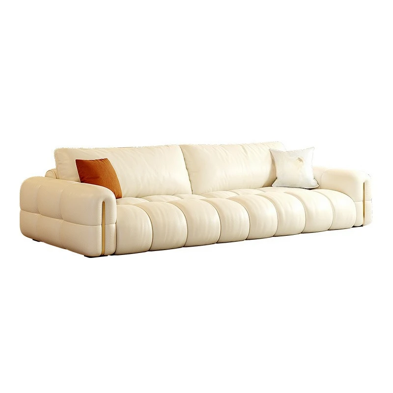 

Living room cloud sofa, small apartment French style, cream