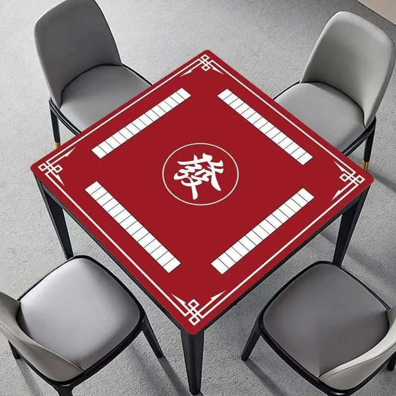 Mahjong Table Mat Navy Blue Square Wealth Anti Slip Noise Reduction Desktop Mat Portable Desktop Decoration
