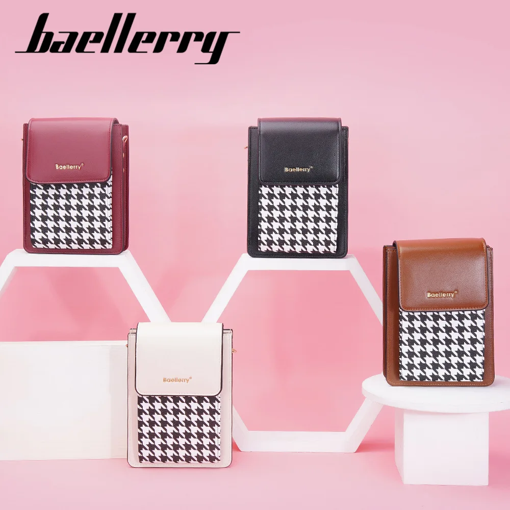 2023 New Phone Bags Women's Trend Qianniao Checker Color Contrasting Buckle Women's Bag Versatile Small Square Bag Women's Bag