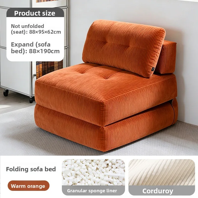 Sofa bed folding, fabric new bedroom living room rental room sofa
