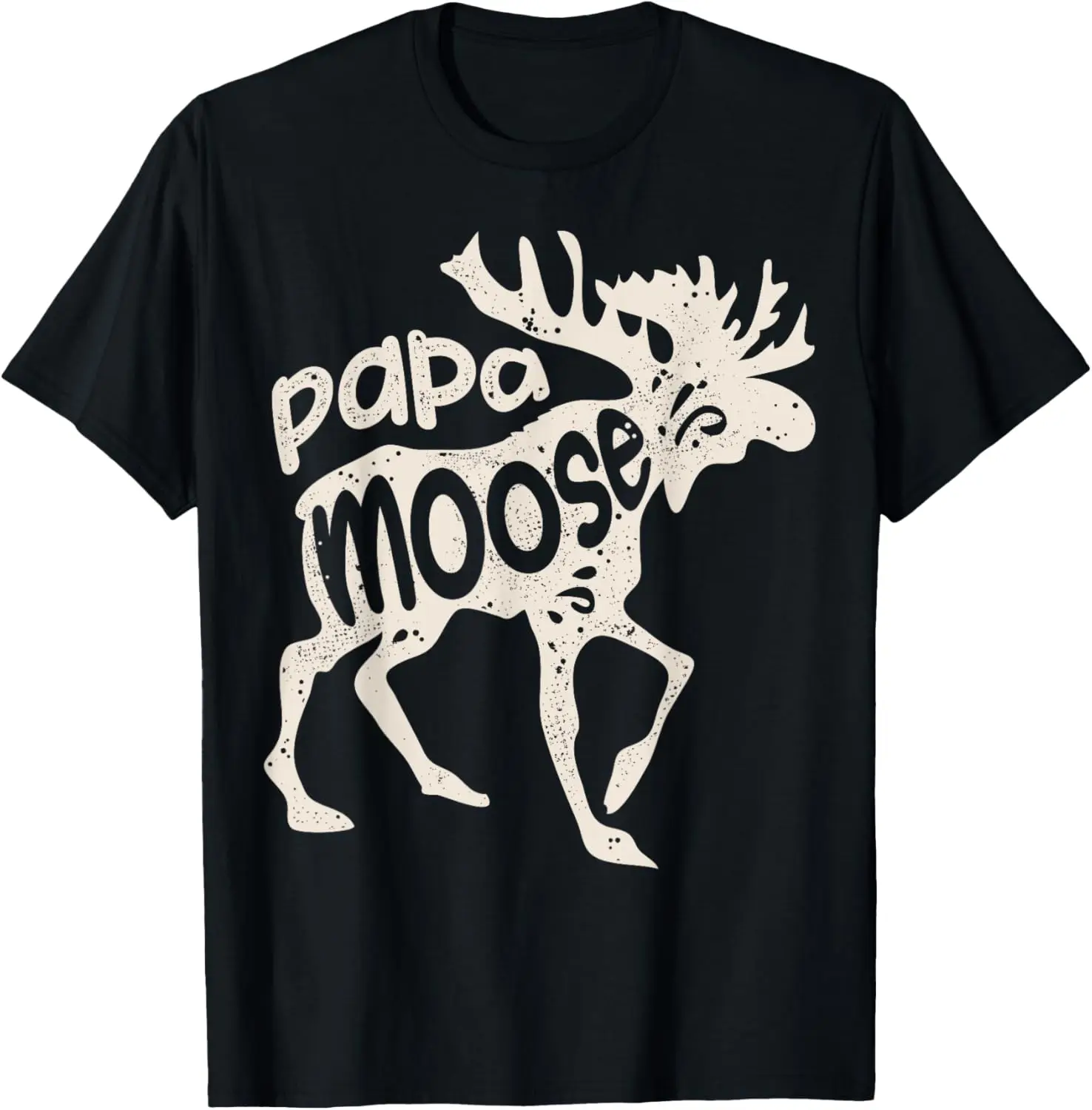 Papa Moose Fathers Day Men Dad Daddy Family Matching Vintage T-Shirt